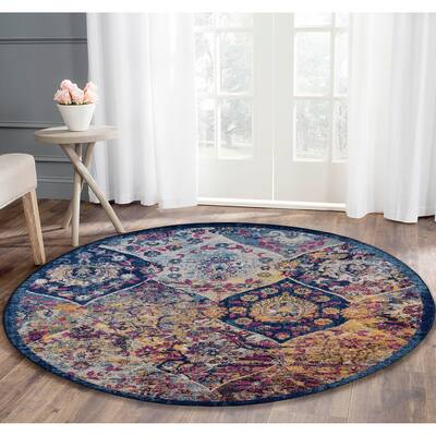 Moroccan Navy/Orange Area Rug
