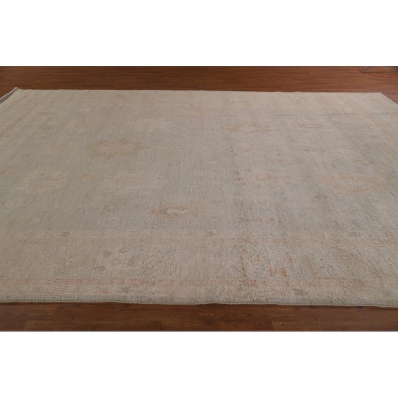 Oushak Turkish Large Area Rug Hand-knotted Wool Carpet - 9'9" x 13'8"