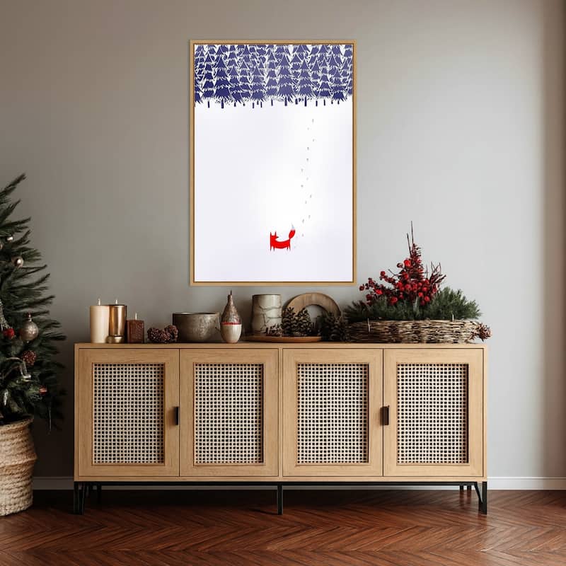 Alone In The Forest by Robert Farkas Framed Canvas Wall Art Print - Sylvie Natural