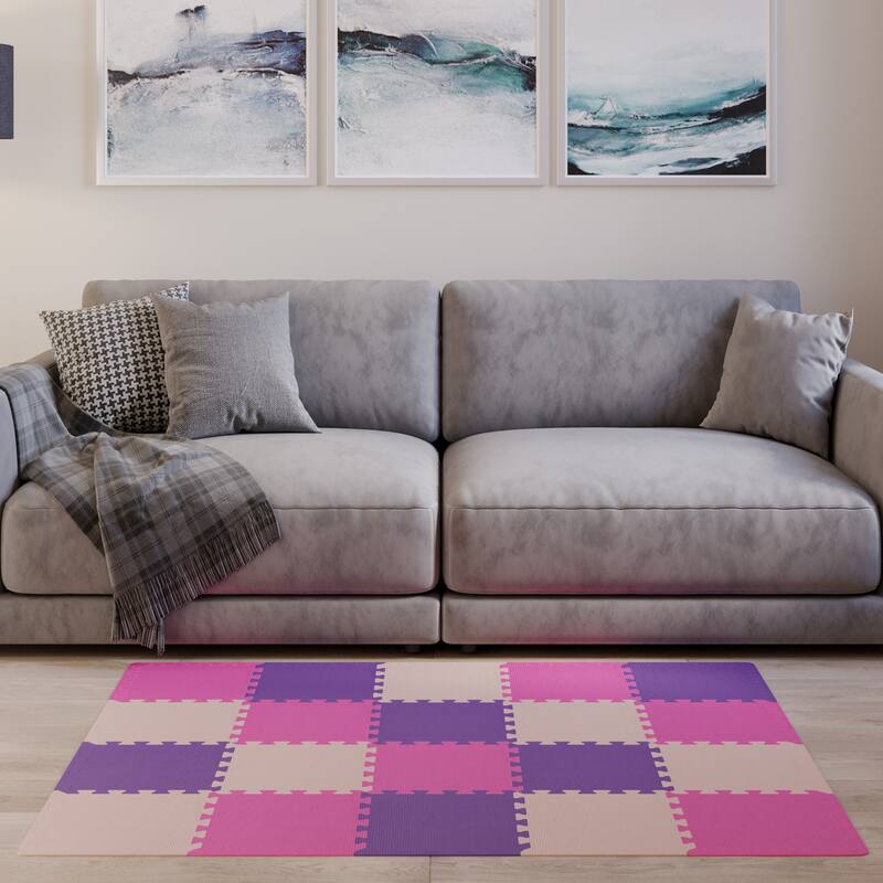 Puzzle Mat EVA Foam Floor Tiles 20-Pack - 20 SQFT Multicolor Exercise Mat or Play Mats - Interlocking Floor Mats by Stalwart