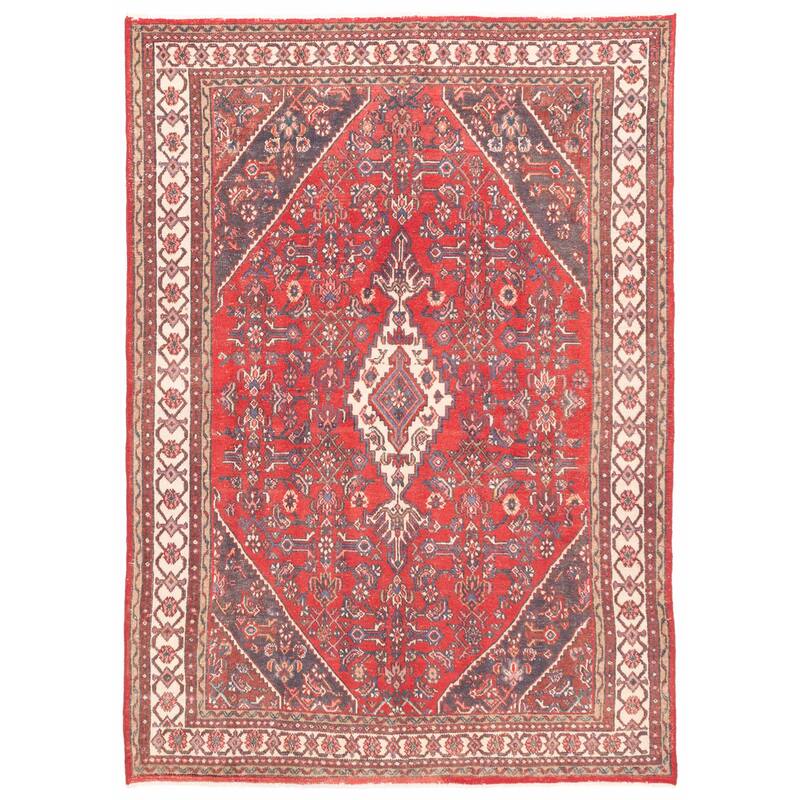 ECARPETGALLERY Hand-knotted Antalya Vintage Red Wool Rug - 6'9 x 9'4