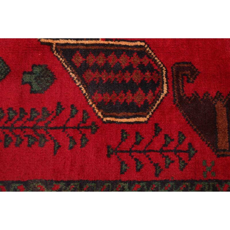 ECARPETGALLERY Hand-knotted Teimani Red Wool Rug - 3'7 x 6'7