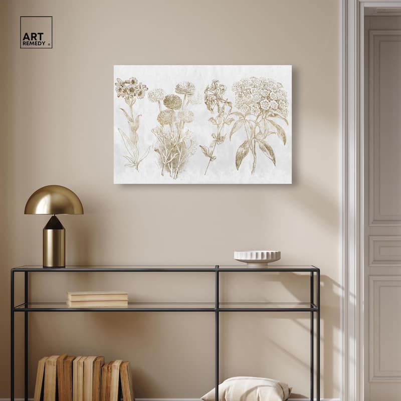 Floral Selection Quad Canvas by Art Remedy, Gallery Wrapped