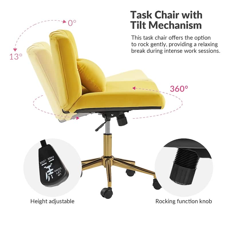 Ollie Modern Flannel Swivel Tilting Office Chair with Pillow by HULALA