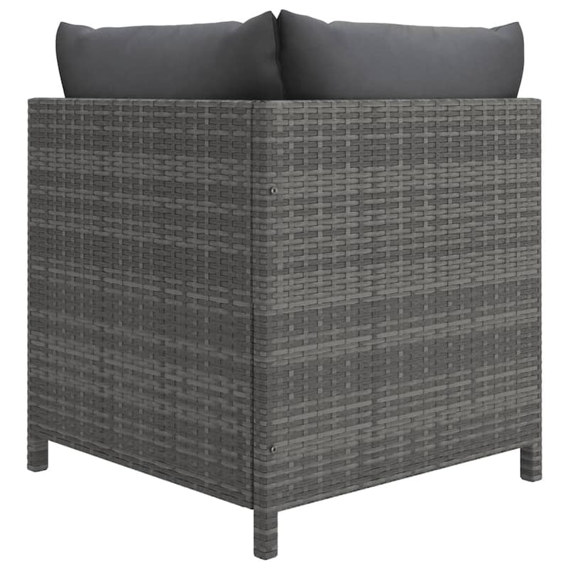 vidaXL Patio Lounge Set Sectional Sofa with Cushions Solid Teak Wood PE Rattan