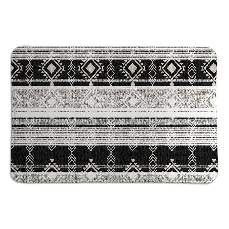 Laural Home Sierra Black and White I Memory Foam Rug
