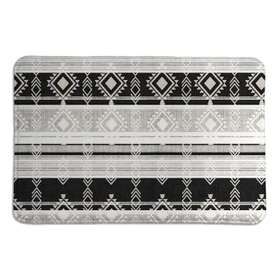 Laural Home Sierra Black and White I Memory Foam Rug