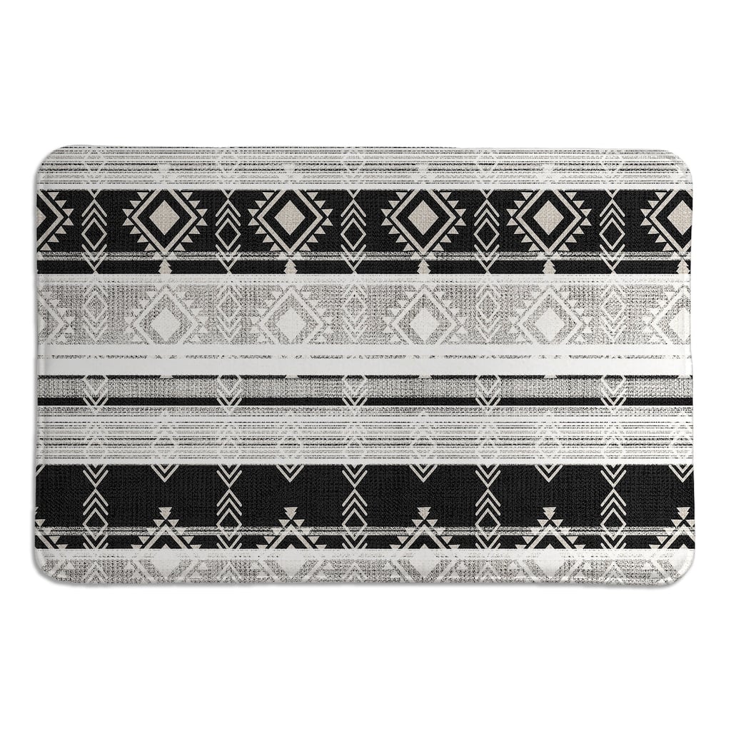 Laural Home Sierra Black and White I Memory Foam Rug