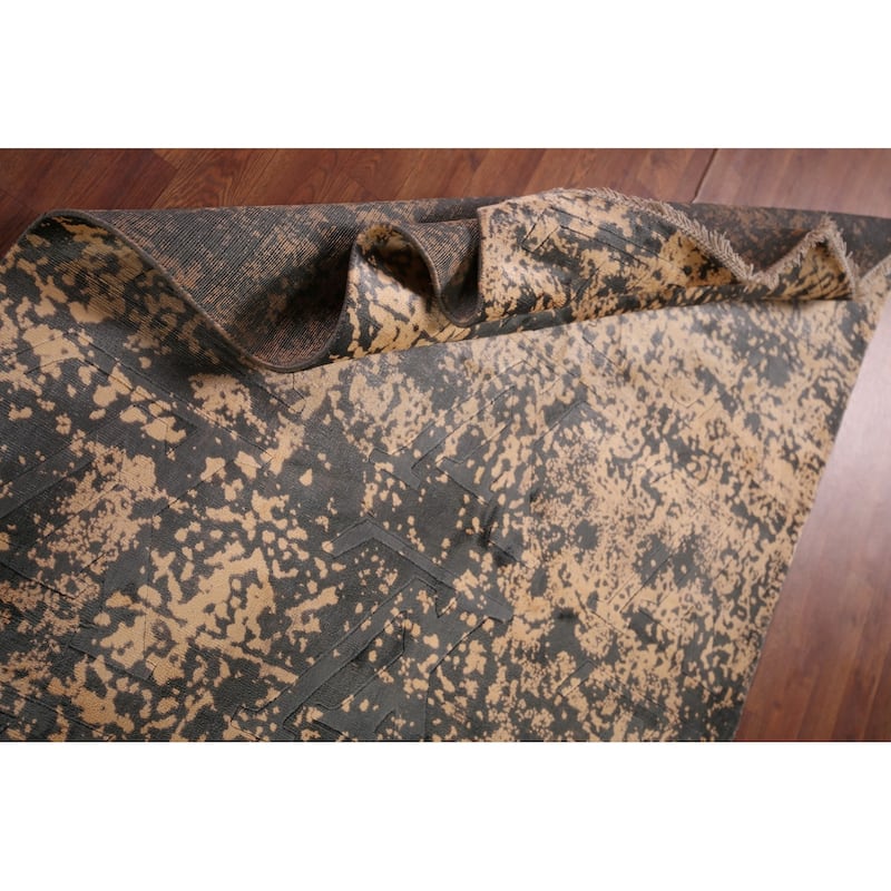 Contemporary Abstract Accent Rug Hand-Knotted Wool Carpet - 4'3" X 6'2"