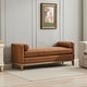 preview thumbnail 5 of 42, 66.34"W Elegant Upholstered Bench, Daybed, Ottoman with Wood Legs & 2 Bolster Pillows for End of Bed, Bedroom, Living Room