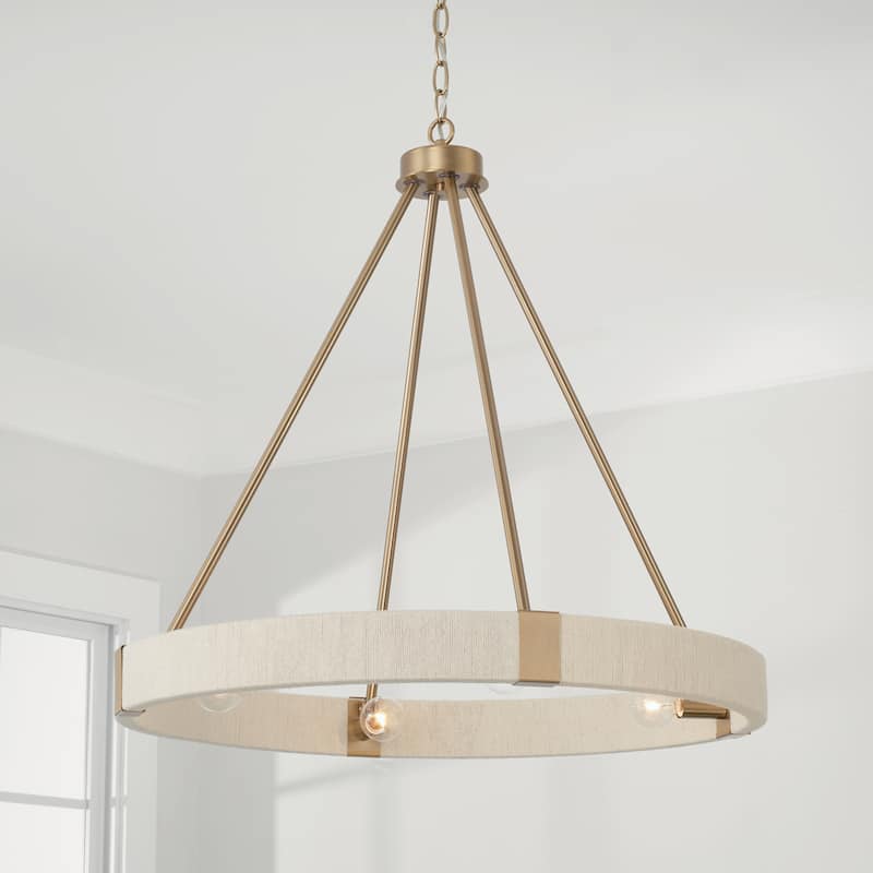 Delaney 4-light Matte Brass Hanging Chandelier