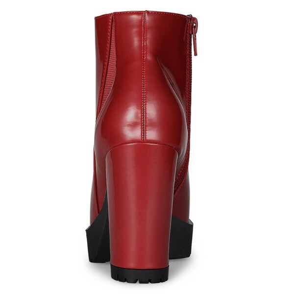 round toe platform boots