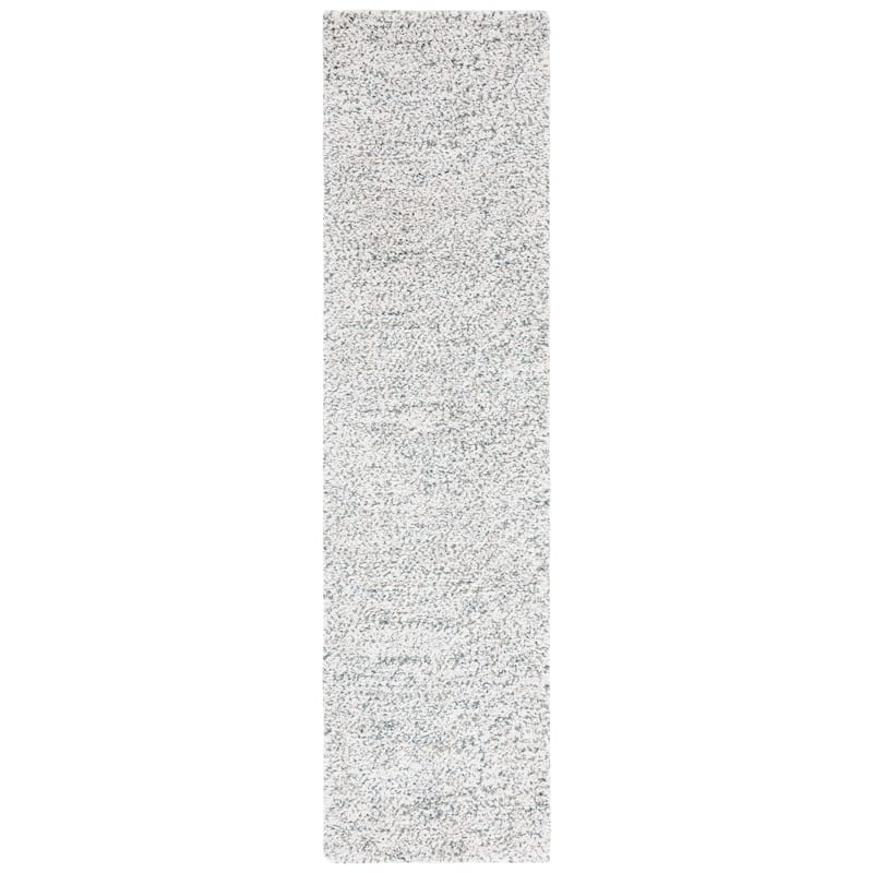 SAFAVIEH Handmade Ortanta Shag Bibeta Wool Rug - 2'3" x 8' Runner - Ivory/Sage