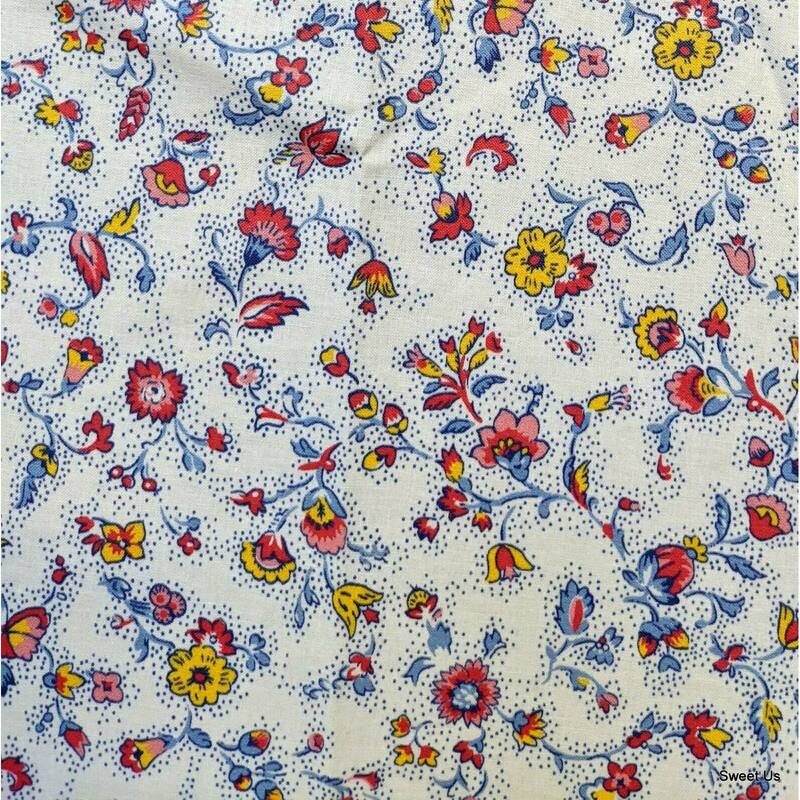 Wipeable Tablecloth Spill Resistant Cotton French Indienne Fleur