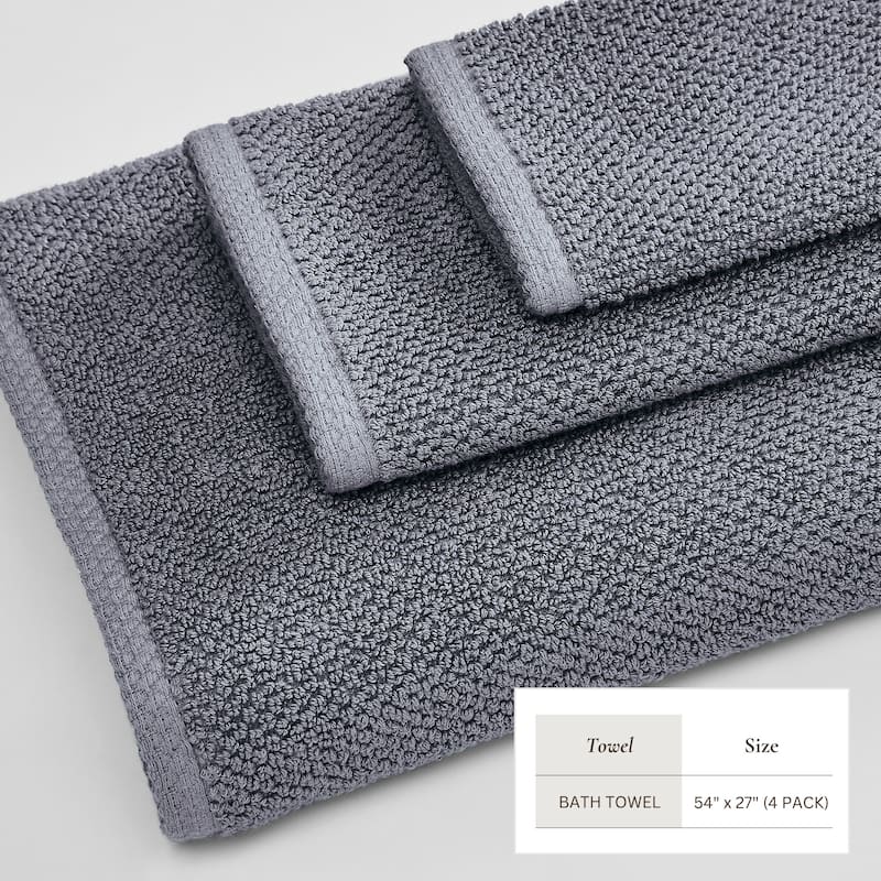 100% Cotton Acacia Collection Ultra Absorbant Popcorn Bath Towels