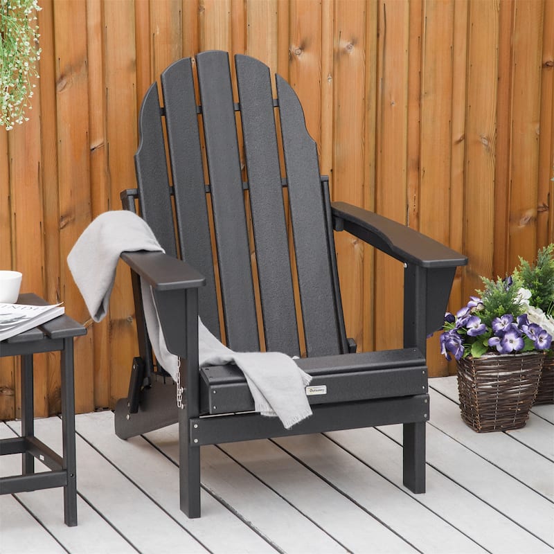 Outsunny Folding Adirondack Chair - Black