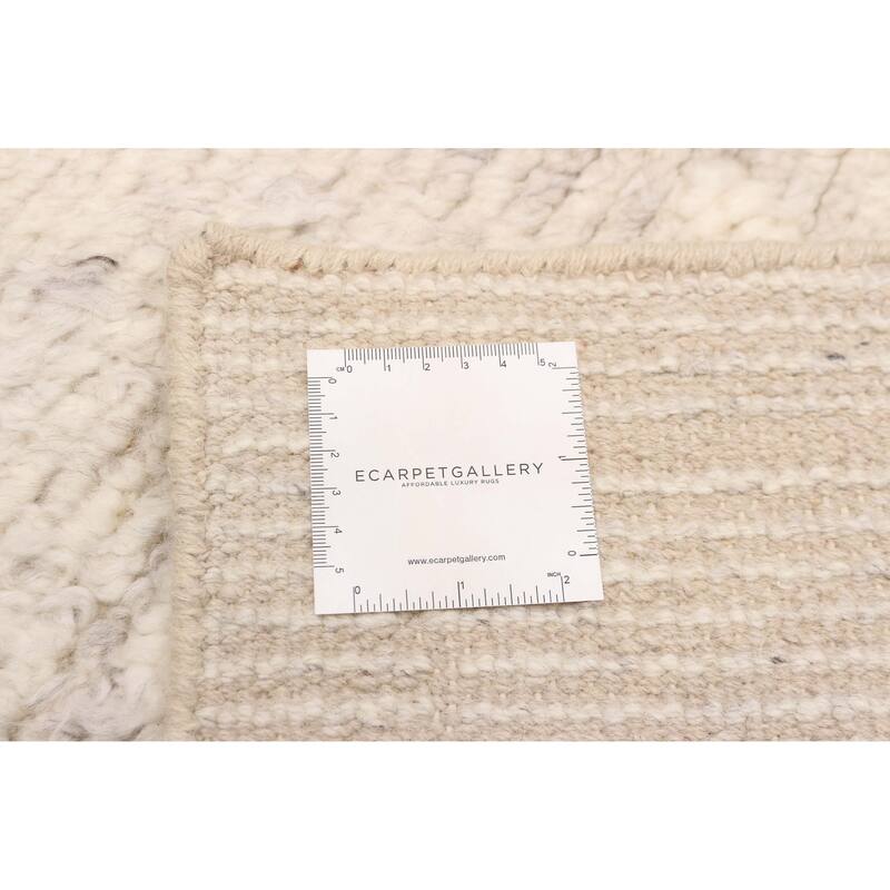 ECARPETGALLERY Hand-knotted Tangier Light Grey Wool Rug - 8'3 x 10'1