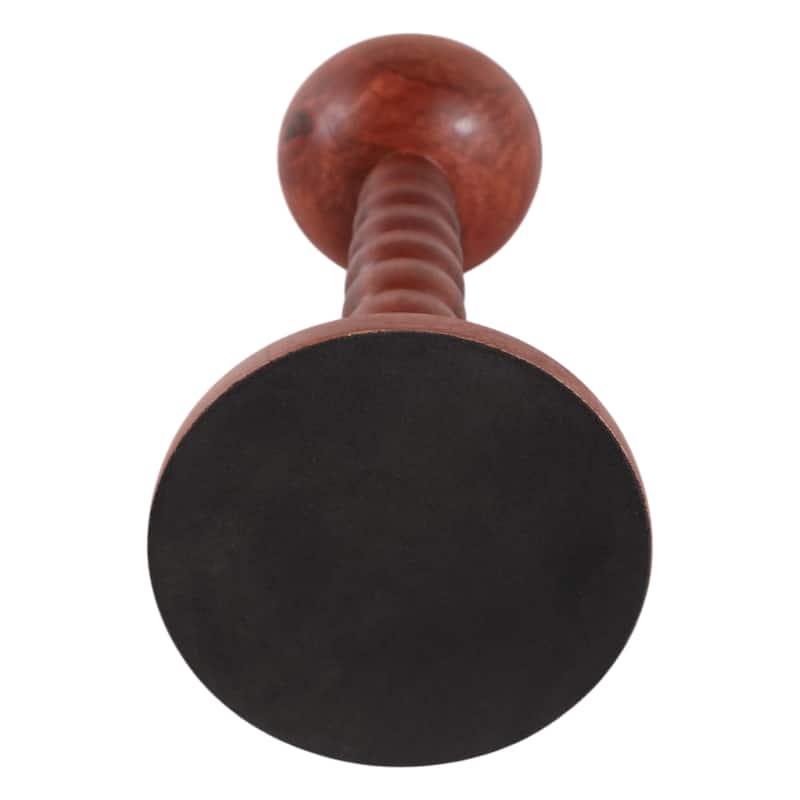 Wood Candle Holder Sculpted Round Base and Turned Detailing Accent