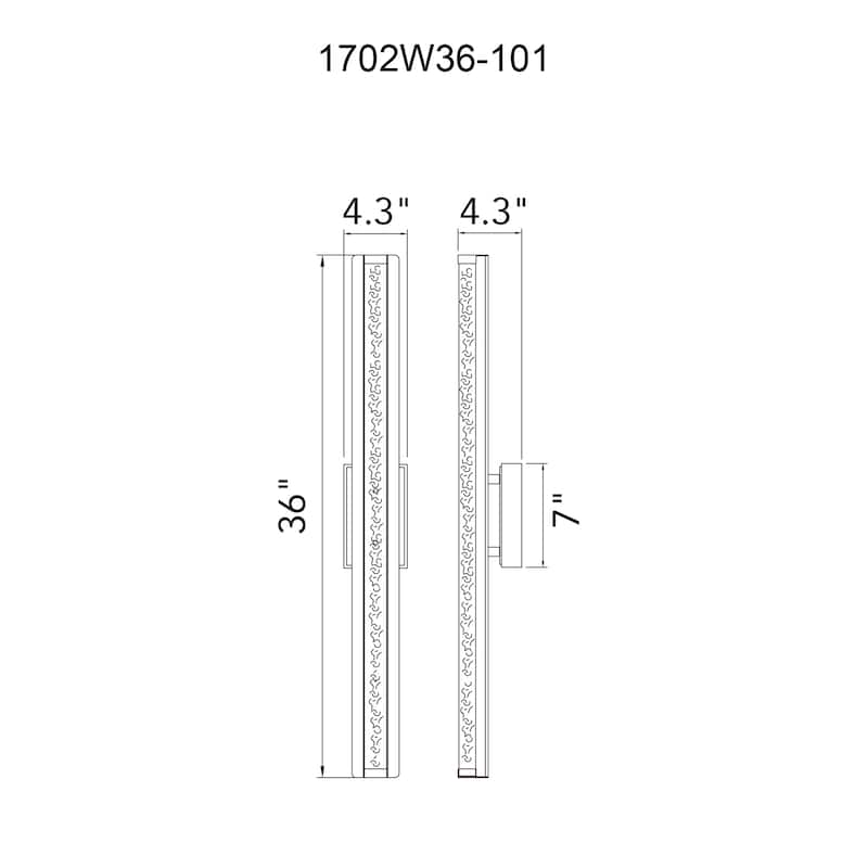 Fiji Integrated LED 36in Black Outdoor Wall Light