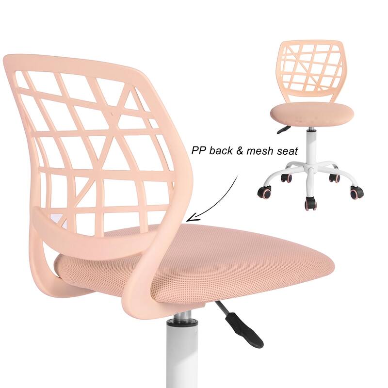 HomyLin Armless Home Office Task Chair Kids Desk Chair Mid-Back