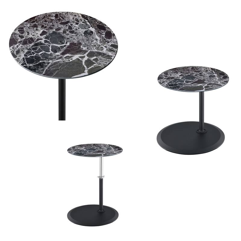 End Table with Height Adjustable Black Marble Bed Bath & Beyond
