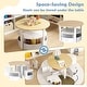 preview thumbnail 3 of 5, 5 PCS Kids Table & Chairs Wooden Round Desk w/4 Storage Stools Set