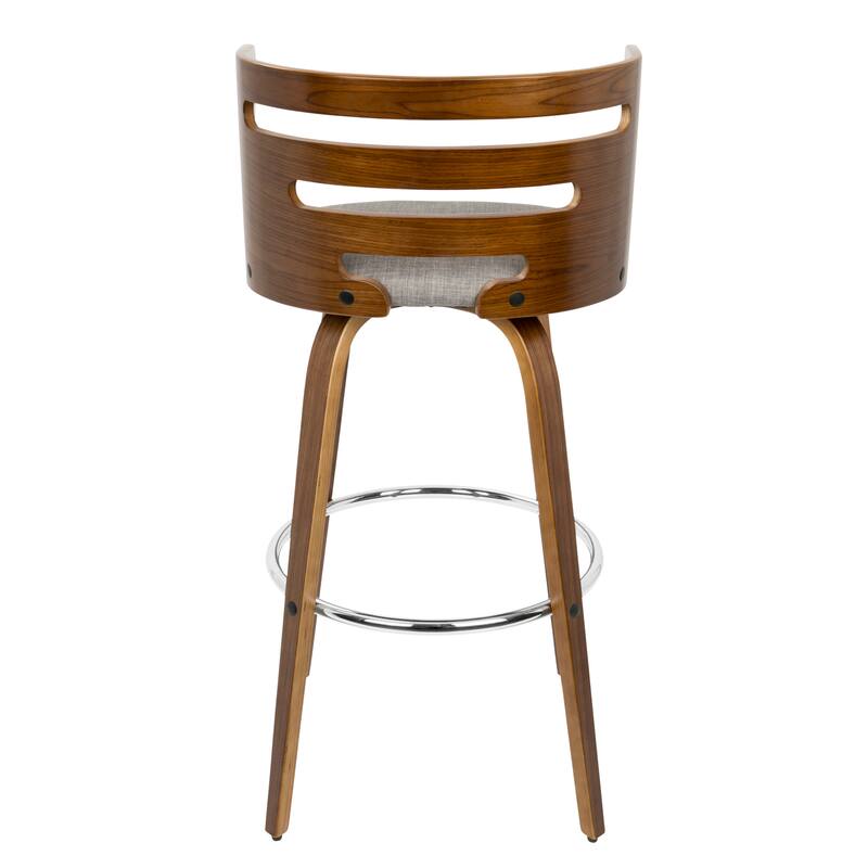 Carson Carrington Cranagh 30" Fixed-Height Bar Stool with Bent Wood Legs & Round Footrest (Set of 2)