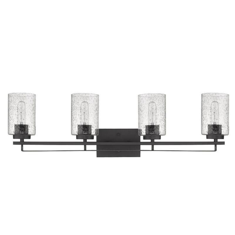 Modern Flush Mount Wall Light Fixture with Clear Bubble Glass Shade and LED Compatible for Bedroom