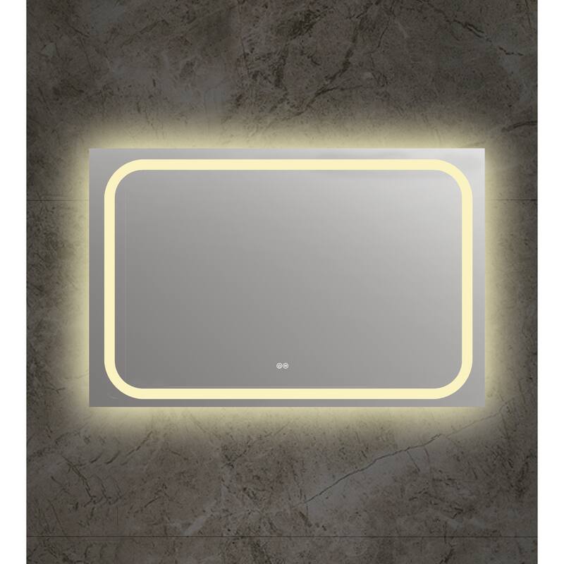 Frameless Wall Mounted LED Bathroom Mirror - Colorless