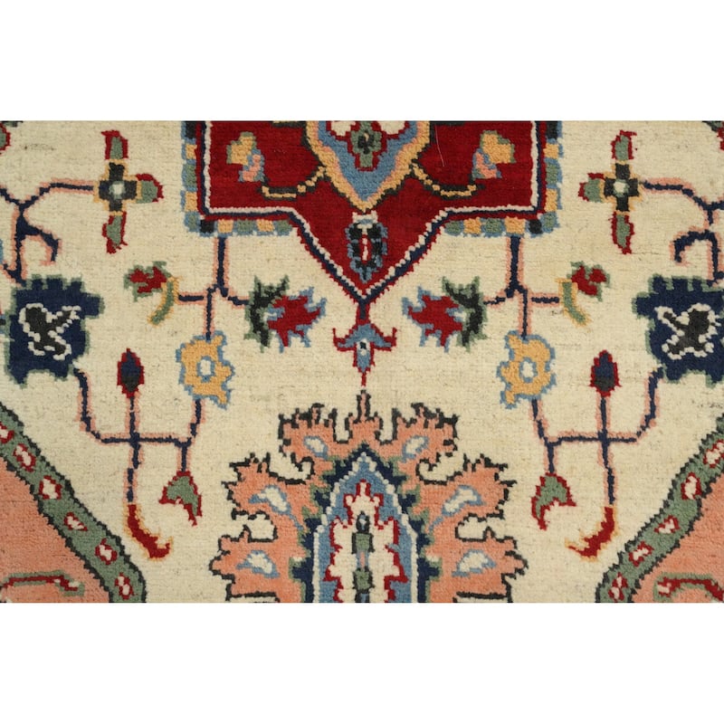 Hand Knotted Oriental 100% Wool Carpet Traditional Medallion Red Heriz (serapi) Area Rug - 8' 8'' X 6' 1''