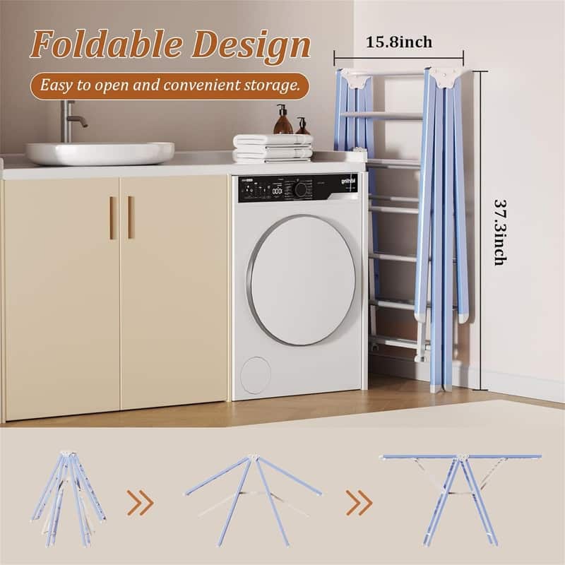 Clothes Drying Rack,63 Inches Foldable Aviation Aluminum Alloy Drying Rack,