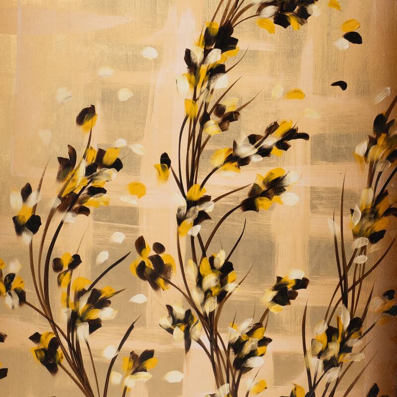 Wood Framed Art Leaf Floral Wall Decor (Set of 2) - 9" Gold Metallic