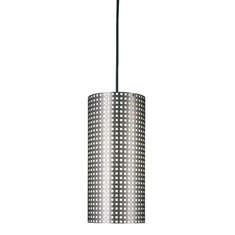 Kovacs Grid 6" Wide Single Light Mini Pendant - Brushed Nickel