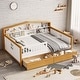 preview thumbnail 12 of 15, Twin/Full Size House Shaped Daybed,Wooden Bed Frame with 2 Storage Drawers and Bookcase Headboard