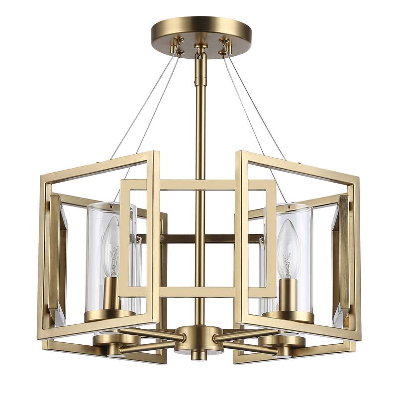 Golden Lighting Marco 4-light Semi-Flush Mount in Brushed Champagne Brass - Brushed Champagne Bronze - 4-Light Semi-flush