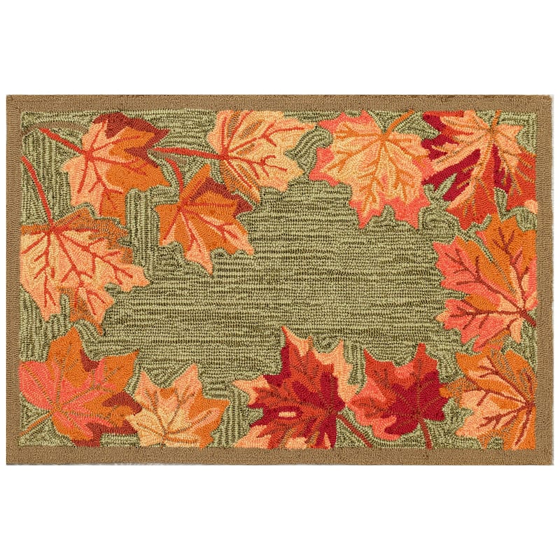 Liora Manne Ravella Falling Leaves Border Indoor/Outdoor Rug