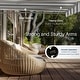 preview thumbnail 4 of 10, ALEKO Caribbean Motorized Patio Awning - White Frame - Seagull Gray & White Striped - 13 x 10 Feet