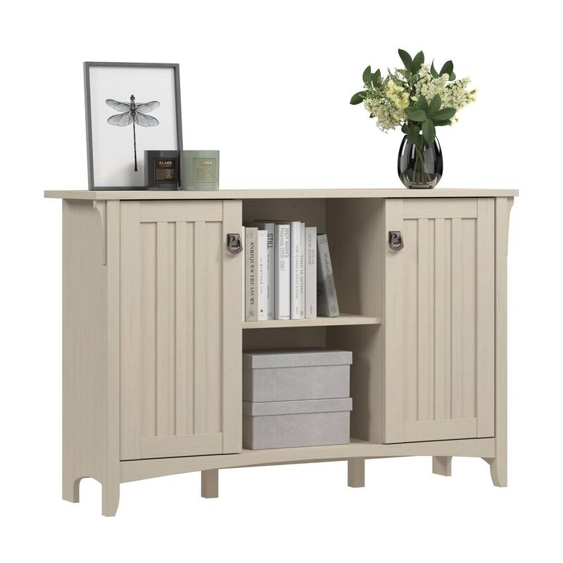 Salinas Accent Storage Cabinet with Doors by Bush Furniture - Antique White