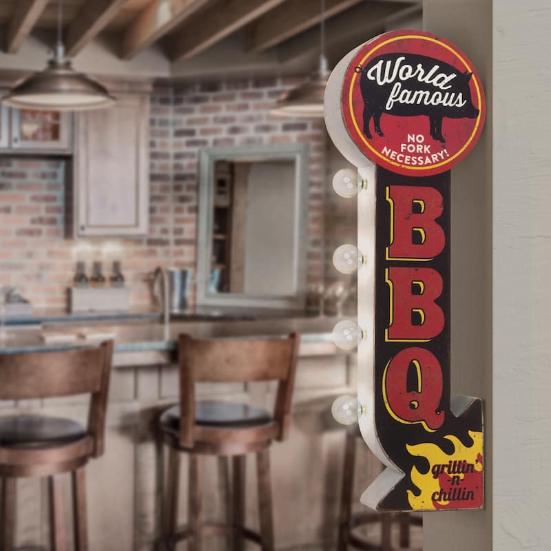 American Art Decor Famous BBQ Vintage LED Marquee Off the Wall Sign