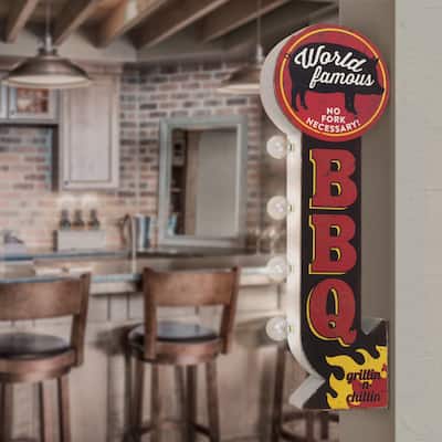 American Art Decor Famous BBQ Vintage LED Marquee Off the Wall Sign