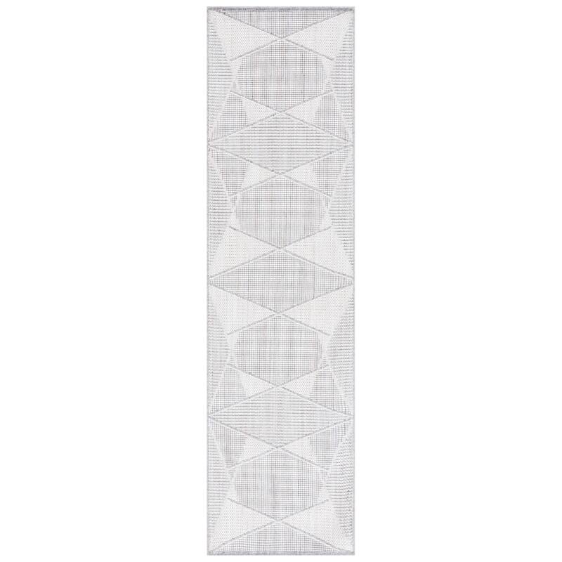 Martha Stewart Serenity Meleqe Contemporary Rug - 2'2" x 8' Runner - Grey/Ivory