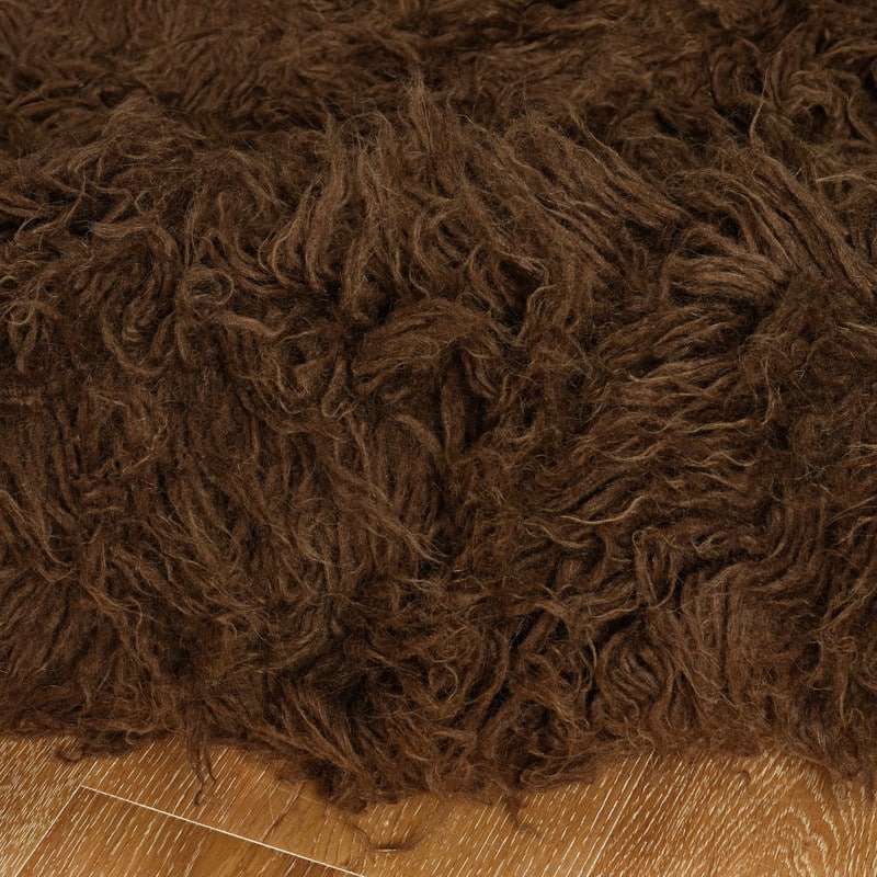 Cocoa Flokati Thick Wool Area Rug (3'6" x 5'6") - 3'6" x 5'6"