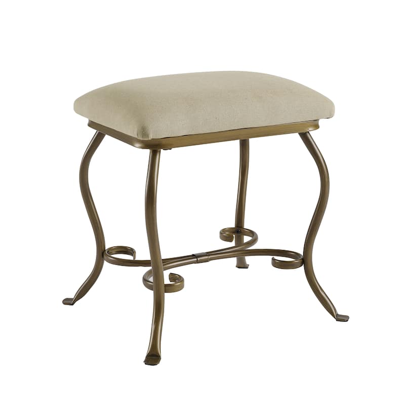 Linon Angelica Glass-top Metal Vanity Set