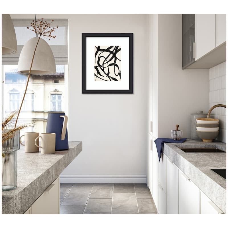 Kate and Laurel Framed Art Black Twist 4 by Alicia Bock