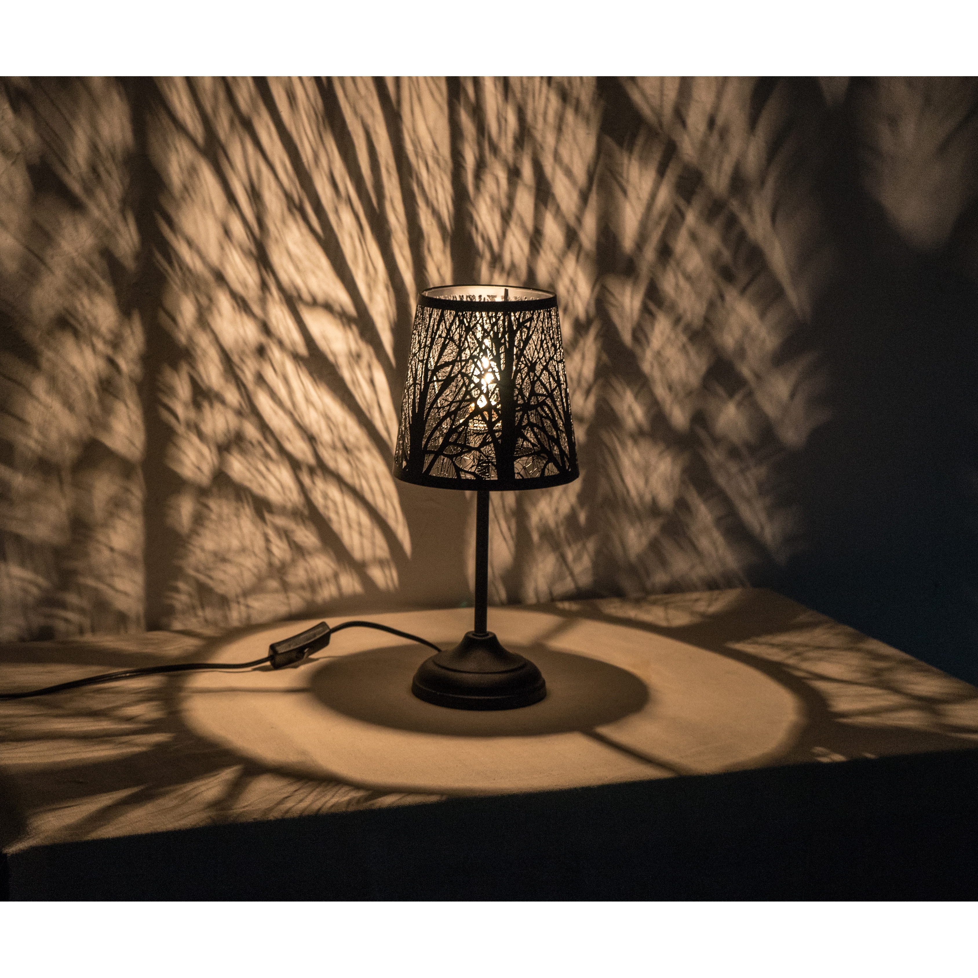 Kanstar 15 Hollowed out Metal Forest Antique Black Table Lamp On Sale Bed Bath Beyond 19753574