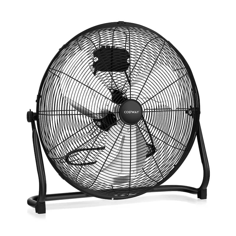 20'' Floor Fan High Velocity Floor Fan w/ Adjustable Tilt & Speed - Black