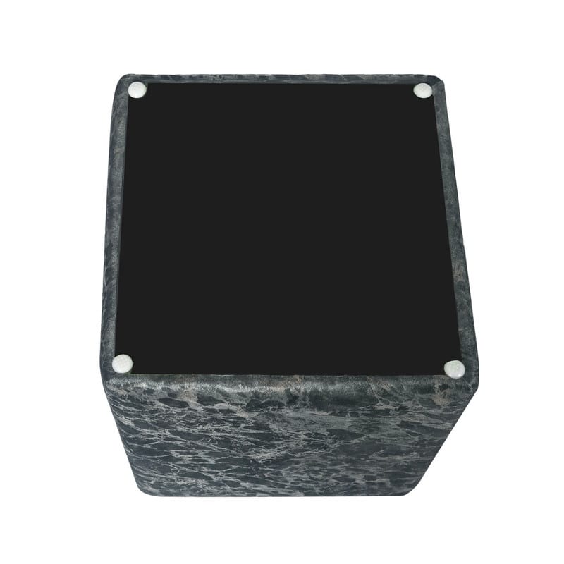 Adeco Square Ottoman Vanity Stool Fabric Upholstered Footrest Footstool