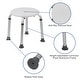 preview thumbnail 6 of 15, Tool-Free 300 Lb. Capacity, Adjustable White Bath & Shower Stool - 14.25"D x 14.25"W x 14" - 20.75"H