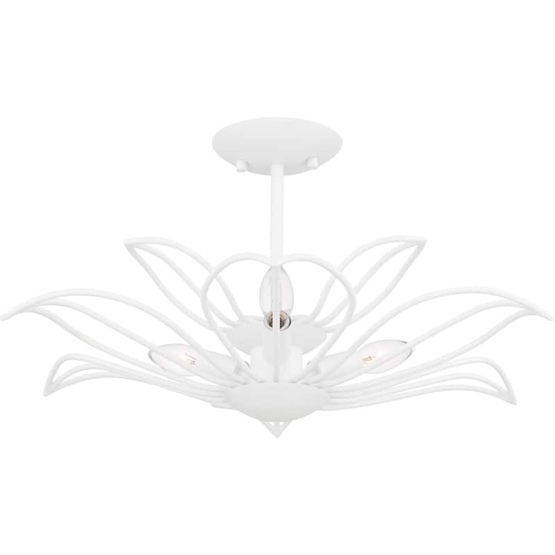 Tallulah 3-Light Sand White Semi-Flush Mount