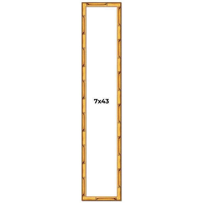 7x43 Frame Gold Bamboo Picture Frame Modern Photo Frame Includes UV Acrylic Shatter Guard Front Acid Free Foam Backing Board